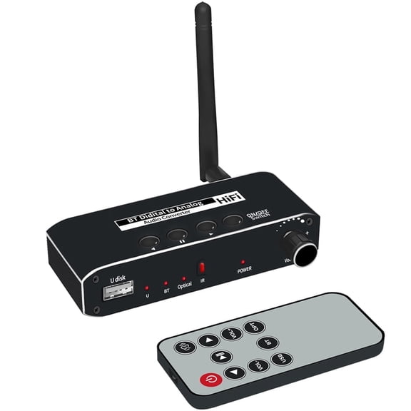 AUBEAMTO DAC Digital to Analog Audio Converter With Bluetooth Receiver Optical Toslink USB Disk to RCA 3.5mm Jack Stereo Adapter