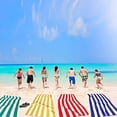 thumbnail image 3 of 4 Pack Microfiber Cabana Stripe Beach Towel , Oversized Sand Free Quick Dry Super Absorbent Soft Plush Pool Towel , 72in x 36in Extra Large Outdoor Travel Towels, 3 of 7