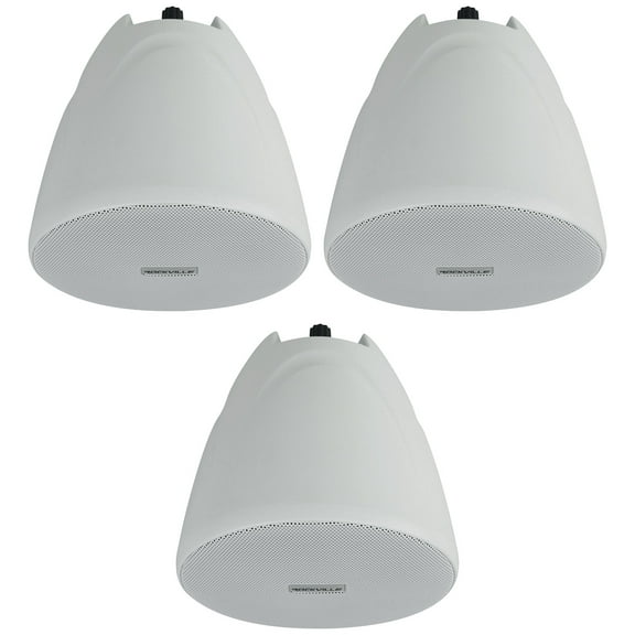 3) Rockville PEN-40T White 4" 70V Hanging Pendant Speakers Commercial/Restaurant