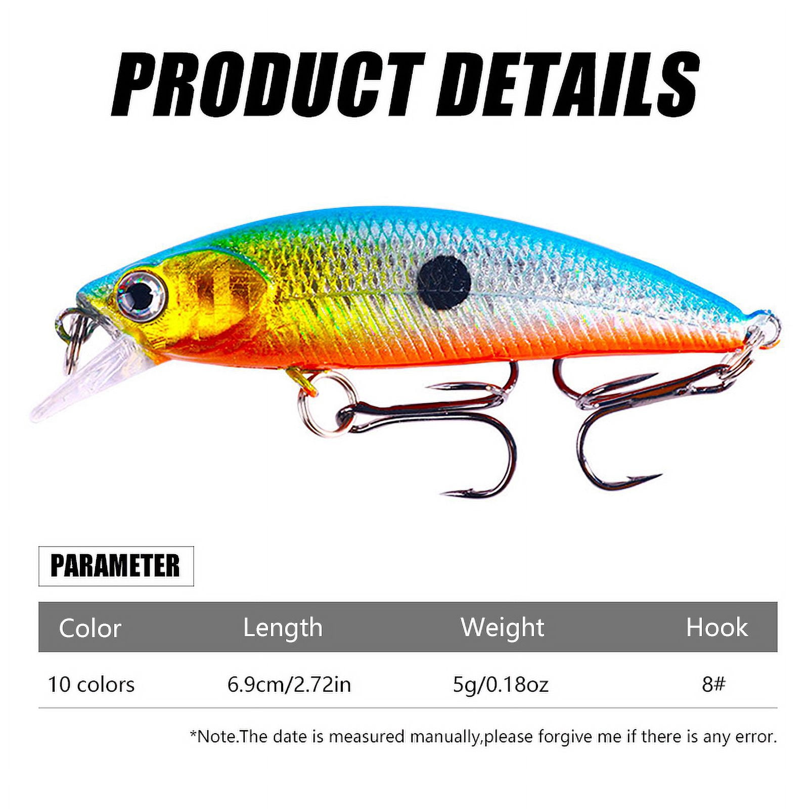 HENGJIA Fishing Lures, Jerkbait for Bass Fishing Minnow Lure Set Fishing Hard Baits Swimbaits Topwater Lures for Trout Bass Perch Fishing,30pcs