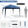 thumbnail image 5 of YYAo Outdoor Party Tent, CanopyCanopy, Shade Shelter, 10 x 10 Feet Outdoor Pop-up Patio Canopy for Beach and Camp-Blue, 5 of 6