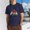 Navy, variant on Men Cute Cartoon "Beach Day" Tropical Beach Man Drinking Coconut With Dog Campfire Crew Neck T-Shirt, Summer Vacation Poly Cotton Casual Short Sleeve Tee