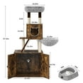 thumbnail image 3 of Huisuilinss Litter Box Enclosure With Cat Tree Tower,3-in-1 Modern Cat Tower,Wood Litter Box Furniture With Multiple Platforms And Condo,Hidden Cat Washroom,Cat House With Scratching Post,Plush Perch, 3 of 7