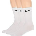 thumbnail image 3 of Nike Unisex Everyday Lightweight Crew Training Socks (3 Pair) (White/Black, L), 3 of 3