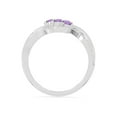 thumbnail image 3 of 925 Sterling Silver Round 0.9 Ctw Amethyst Gemstone Three Stone Cluster Style Women Engagement Ring, Anniversary Promise Rings, Gift For Her_10.5, 3 of 4