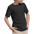 thumbnail image 2 of Summer Children Boy's Tee Tops Short Sleeve Kids Casual Solid Color Shirt with Pocket, 2 of 6