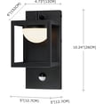 thumbnail image 4 of 10.2"H LED Modern Outdoor Wall Light, 3000K Soft White, Bright 350 Lumens, Motion Sensor Black Wall Lighting Sconce, 4 of 7