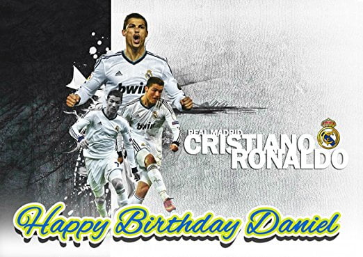 Real Madrid Cristiano Ronaldo Cr7 Edible Cake Topper Personalized