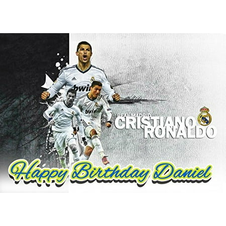 Real Madrid Cristiano Ronaldo Cr7 Edible Cake Topper Personalized