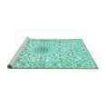 thumbnail image 2 of Ahgly Company Machine Washable Indoor Square Medallion Turquoise Blue Traditional Area Rugs, 8' Square, 2 of 4