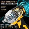 thumbnail image 7 of 21V Compact Cordless Impact Wrench Set, 1/2" 740Ft-lbs (1000Nm), Power Impact Gun Kit, Brushless, 3500 RPM, 2 x 4.0Ah Batteries and Charger, 7 of 7