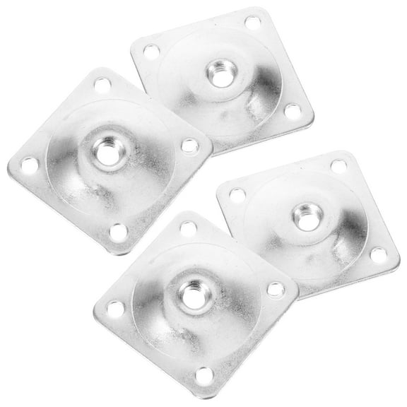 4 Pcs Nuts Table Leg Mounting Hardware Furniture Attachment Plates Iron Sheets Foot Cover