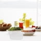 thumbnail image 4 of 12 cajas de almuerzo de plástico rectangulares de 280 ml, contenedor de comida desechable, caja sellada de cocina para pastel de frutas (verde, azul, transparente y rosa, 3 unidades para cada color), 4 of 8