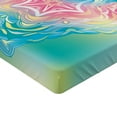 thumbnail image 2 of Ambesonne Floral Fitted Sheet, Flower Mandala Rainbow, Full Size, Blue Pink, 2 of 3