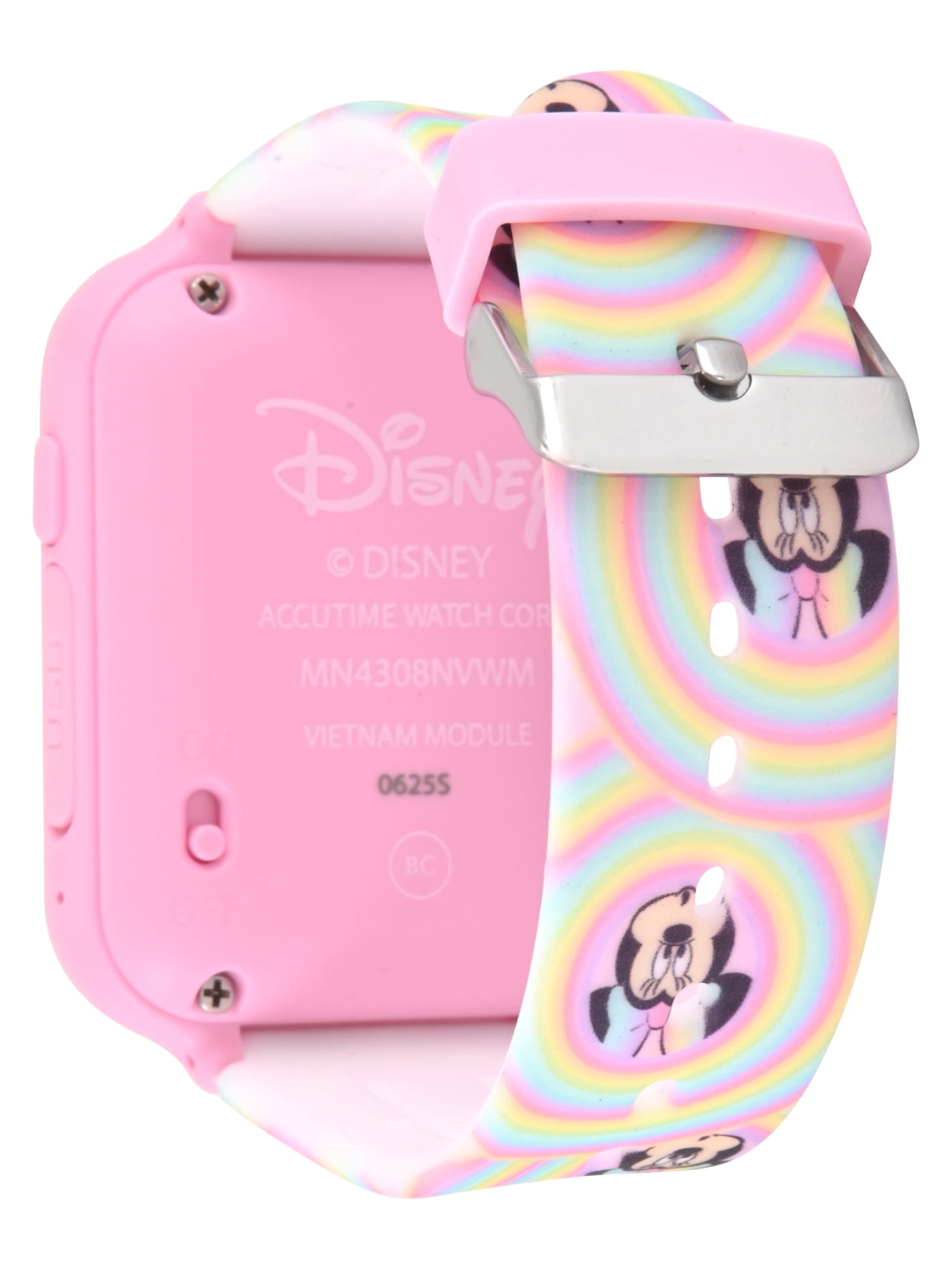 Disney Minnie Mouse iTime Unisex Touchscreen Smart Watch with Silicone Strap and Pink Case 42MM