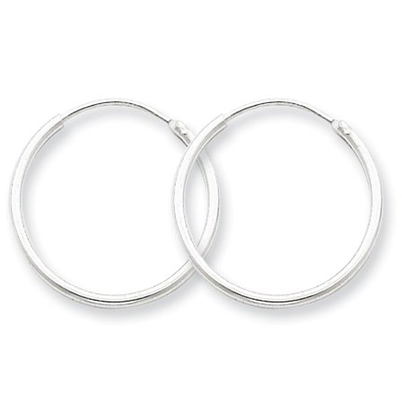 Primal Silver Sterling Silver 1.3mm Hoop Earrings