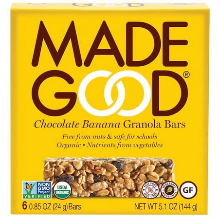 Madegood Chocolate Banana Granola Snack Bar, 6 Count, 6 per case