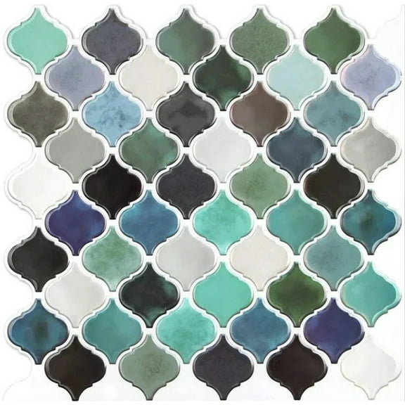 Moroccan Green Arabesque Vinyl Peel and Stick Tile