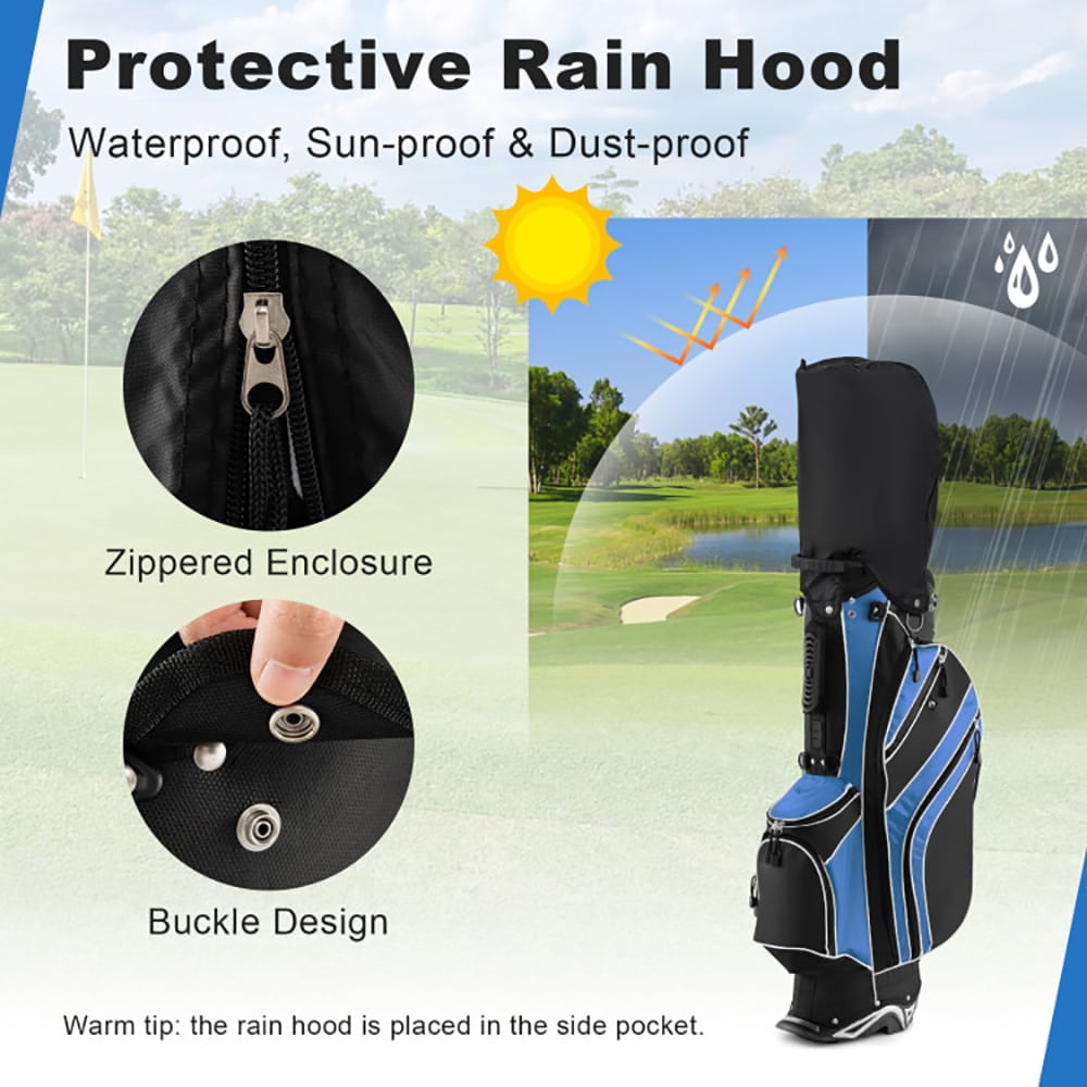GVN Golf Stand Bag, Lightweight Golf Bag,Golf Stand Cart Bag with 6-Way Divider Carry Pockets-Blue