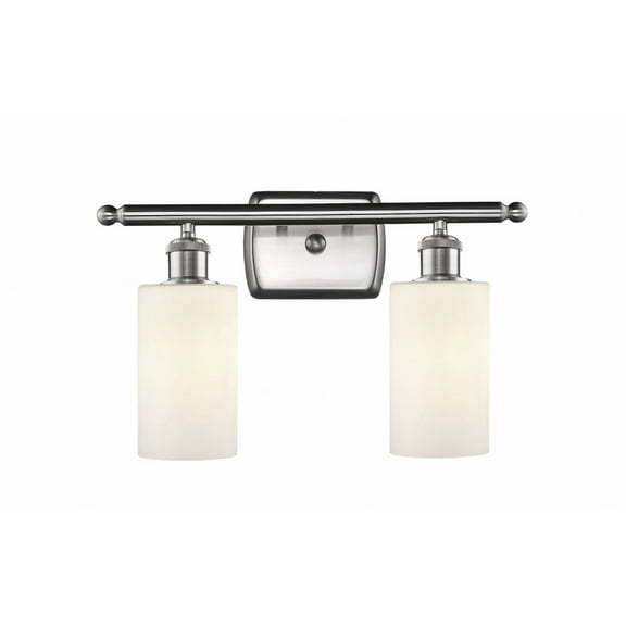 516-2W-SN-G801 Innovations Lighting Clymer - 2 Light Bath Vanity In Art Deco Style-12 Inches Tall and 16 Inches Wide-Brushed Satin Nickel Finish-Matte