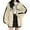Z&Beige279, variant on Women's Full Zip Hooded Jacket Vintage LA Letter Striped Relaxed Fit Cozy Long Sleeve Campus City Stroll Outerwear