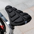 thumbnail image 2 of Black Mountain Bike Gel Seat Cover Thick Eva Sponge Bicycle Saddle Cover With Breathable Grooves Anti-Slip 26X16Cm, 2 of 9