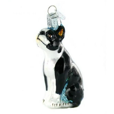 Boston Terrier Christmas - Old World Christmas Boston Terrier Glass Blown Ornament