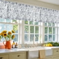 thumbnail image 3 of 2 Pack Abstract Gray Floral Valance for Window Watercolor Plants Flowers Leaf Kitchen Valance Rod Pocket Short Curtain Topper Decorative Window Treatment for Living Room Bedroom 60"x18", 3 of 8
