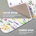 thumbnail image 3 of Watercolor Floral Dish Drying Mat for Kitchen Counter 16x18 Inch Spring Summer Wild Flower Butterfly Absorbent Reversible Microfiber Dish Drainer Rack Mats Countertops Protector Mat, 3 of 7