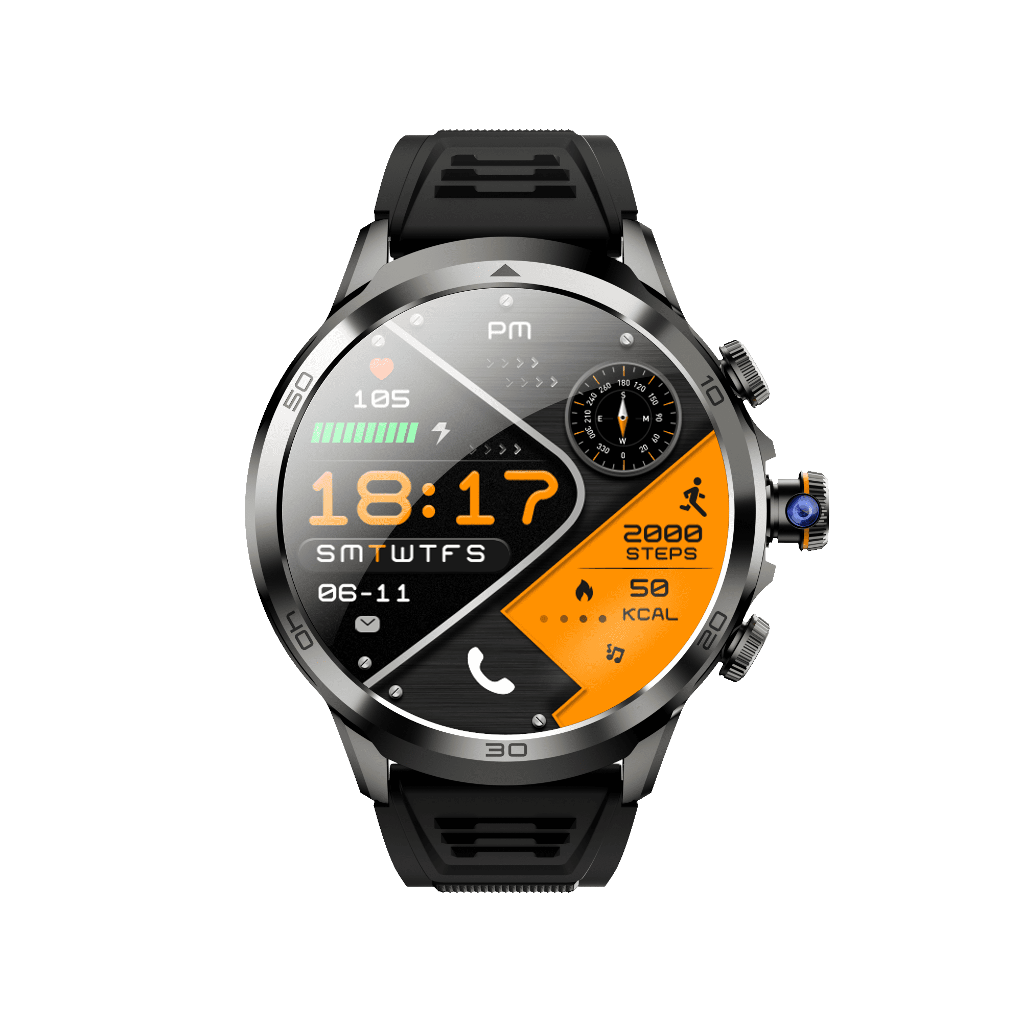 E EYAFA Android Smart Watch with SIM Card Slot, 3GB RAM + 32GB ROM, 1.95-Inch AMOLED Screen for Men and Women