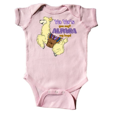 

Inktastic Ya Ya s You Say ALPACA my Bags with Cute Jumping Alpaca Gift Baby Boy or Baby Girl Bodysuit