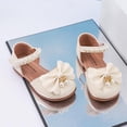 thumbnail image 2 of Xfvqtps Girls Mary Jane Shoes Flats Soft Sole Ballet Bow Detail Pearl Hook and Loop Strap Princess Shoes for Spring Summer Casual Outfit, 2 of 9