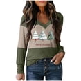 thumbnail image 2 of FDGIU Women's Christmas Long Sleeve T-Shirt - Lightweight Christmas Tree Graphic Top, Snowflake Sequined Blouse, Xmas Vacation Casual Sweatshirt, 2 of 3