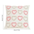 thumbnail image 3 of Leodye 1PCS Cream-style Velvet Pillow 3D Heart Embroidery Stylish Home Living Room Valentine’s Day Sofa Decor Cushion -17.72x17.72in, 3 of 6