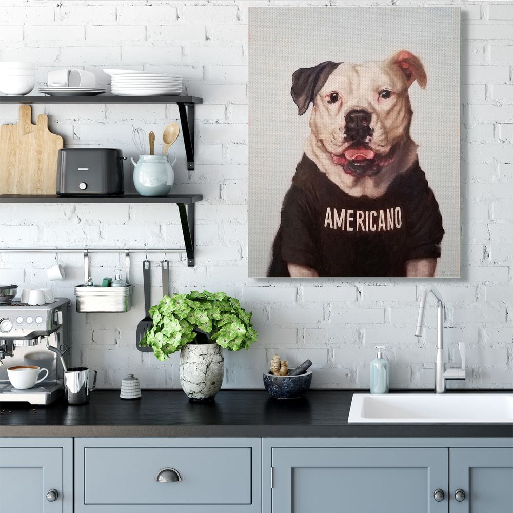 Stupell Industries American Bulldog in Americano T-Shirt Dog Pun Designed by Lucia Heffernan