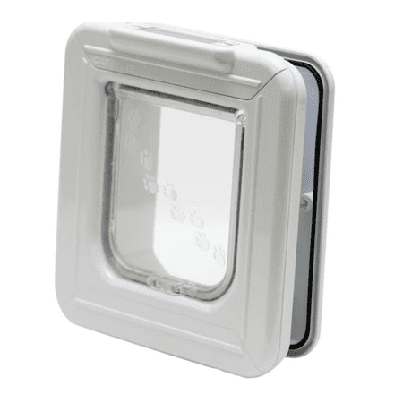 Cat Mate Elite I.D. Disc Cat Door for Entry and Exit Control with Timer Control - White