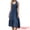 Dark Blue, variant on DARING DIVA Women's V Neck Bow Tie Smocked A Line Tiered Sleeveless Midi Dresses XS Blue