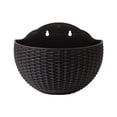thumbnail image 1 of Vertical Wall Planter Half Round Imitation Rattan Container for Indoor Garden Outdoor Balcony Decorative Hanging Planters with S Hooks, 1 of 3