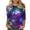 Dark Blue-B, variant on Summer Top for Women 2024 Novelty Galaxy Universe Graphic Tees 3/4 Short Sleeve Shirts Casual Round Neck Tshirt Dark Blue M