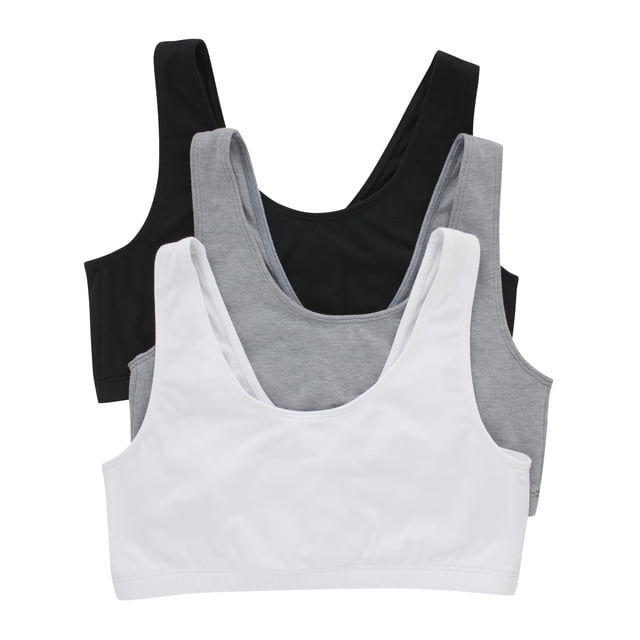 Pack de bralette Hanes de algodón elástico y cuello redondo para mujer