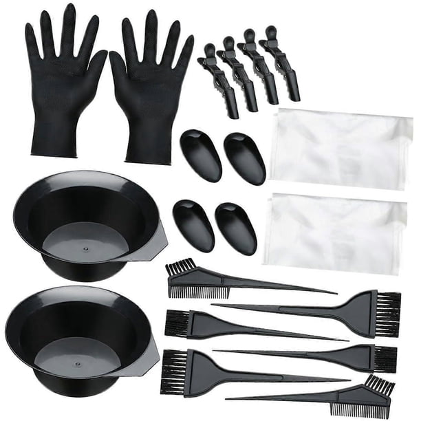 Juego de brocha y recipiente para teñir el cabello con brochas ergonómicas y recipiente fácil de limpiar para uso en salones de belleza y en el hogar.