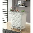 thumbnail image 2 of Contemporary Style Leatherette Padded Bar Table With Button Tufting, White, 2 of 2