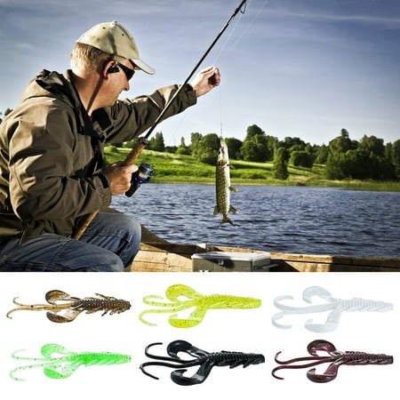 Sportteer Soft Shrimp Baits Artificial Baits 8Pcs 6cm/3g Soft Shrimp Baits Bright Color High Toughness Reusable Flexible Simulation