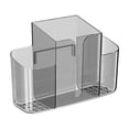 thumbnail image 1 of Organizador de baño de pared sin taladro, de acrílico transparente, para cepillos de dientes, pañuelos faciales, brochas de maquillaje y cosméticos. Soporte adhesivo impermeable con orificios de, 1 of 6