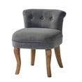 thumbnail image 2 of Makeup Vanity Stool Dressing Table Accent Chair Velvet Tufted Upholstered Cushioned Wood Leg Home Bedroom Living Room Grey, 2 of 8