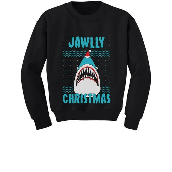Tstars Boys Unisex Christmas Shirts Gift Jawlly Christmas Ugly Xmas Sweater Party Shark Kids Family Holiday Shirts Xmas Party Christmas Gifts for Boy Youth Kids Sweatshirt
