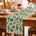 thumbnail image 5 of Cactus Summer Table Runner 70 Inches, Watercolor Tropical Botanical Linen Texture Bed Runner Dresser Scarves Tabletop for Indoor Outdoor Parties/Ceremony/Banquet, 13" x 70", 5 of 9