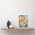 thumbnail image 2 of Layered Spring Flower Field Folk Art Artwork Framed Wall Art Print A4, 2 of 4