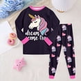 thumbnail image 2 of TOWED22 Toddler Boys Girls Pajamas Truck Cotton Kids Graphic 2 Piece Planets Pjs Sleepwear Clothes Sets Fall Winter 3 6 9 12 18 24 Months 2 3 4 5 6 7 8 9 Years(Hot Pink,4-5 Y), 2 of 8