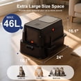 thumbnail image 3 of Stainless Steel Litter Box With Lid  Xl Extra Large Cat For Big Cats Enclosed Drawer Metal Boxs High Sided Include Scoop & Mat Front Top Entry Odor Free Non-stick, 3 of 8